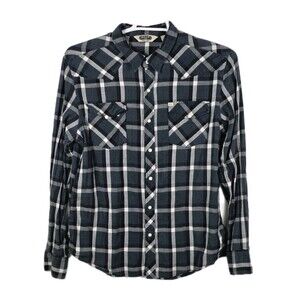 Salt Valley Western Men's XL Plaid Snap Front Long Sleeve Button Up Shirt